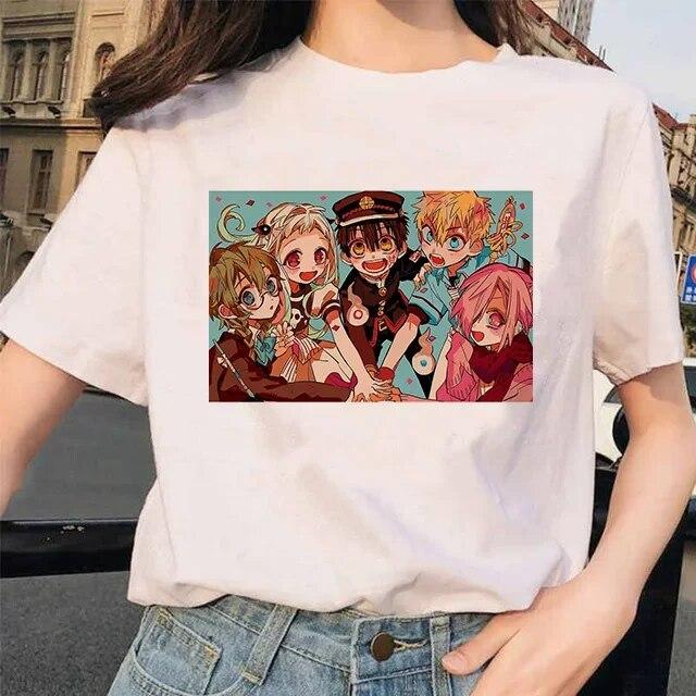 Toilet-Bound Hanako-kun Print T-Shirts Damen Harajuku Ullzang Mode T-Shirt 90er Grafik Lustiges Unisex T-Shirt Sommer Top Tee FeUnisex