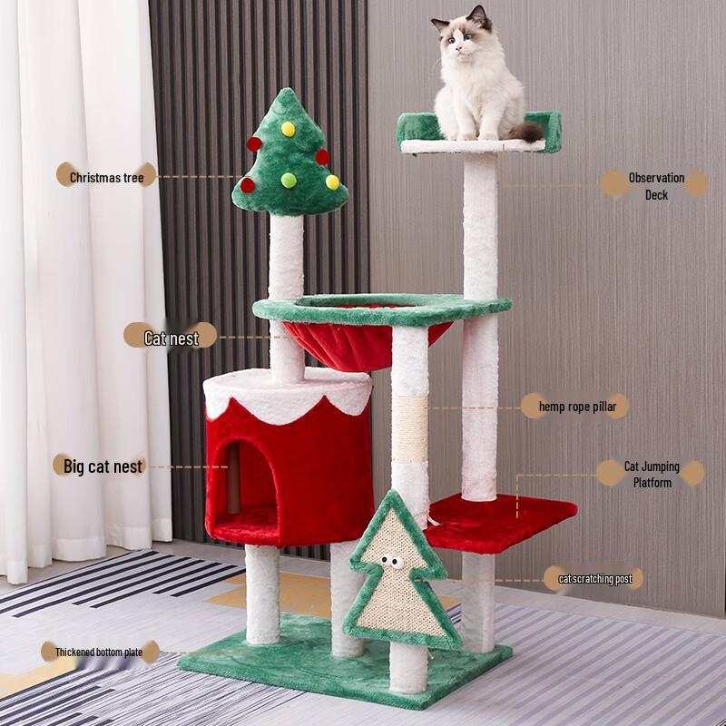 Lefei Christmas Tree Cat Tower & Condo