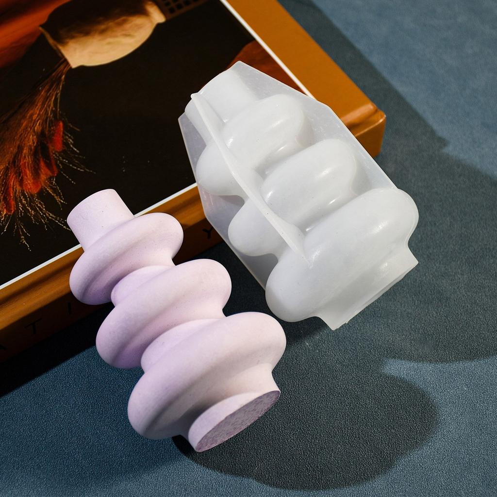 Creative Round Vase Silicone Mold Flowerpot Moulds Modern Crafting Molds Silicone Texture Flower Jar Molds for Flowerpot