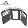 Cross-border E-commerce New RFID Three-fold Multi-card Men's Wallet, Cowhide Napa Plain Weave Wallet Will Be Sent On Behalf of You.
