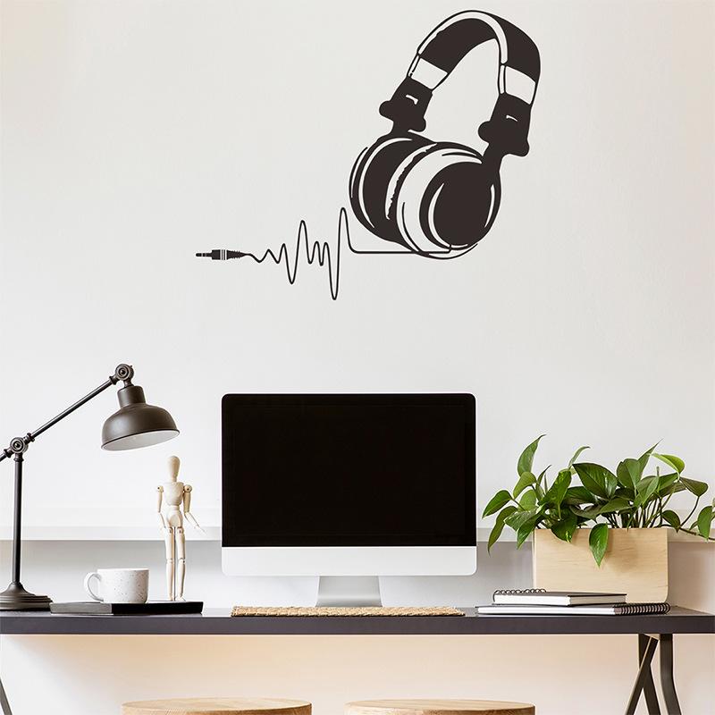 Gamer Jongen met Headset Muurstickers, Coole Gaming Kamer, Jongenskamer en Arcade Decoratie, Zelfklevende Wandkunst