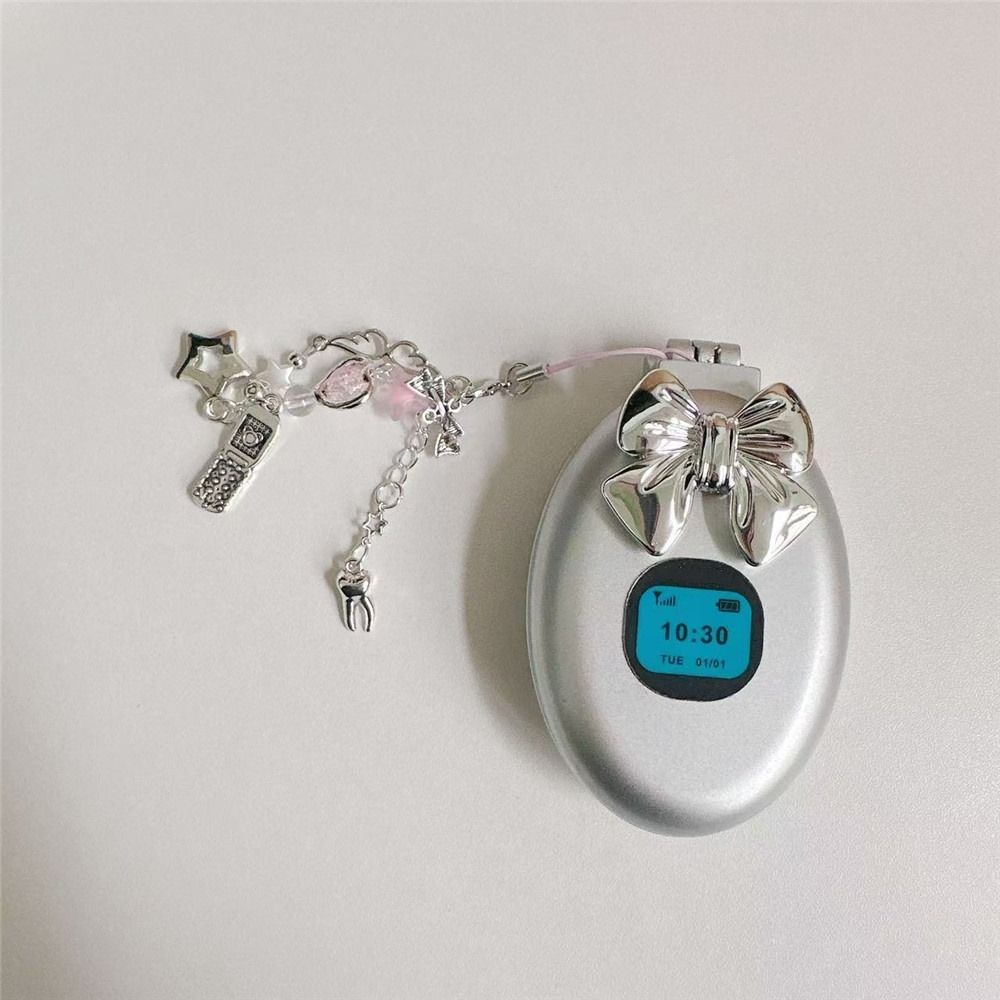 Flip Phone Air Cushion Comb Millennium Style Y2k Pendant Plastic Make-up Mirror Cosmetic Travel