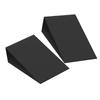 Yoga Schaumstoff Keilmatte 2er Set Wadenstrecker Hocke Schräge Platte Rehabilitations Training Fersenmatte Schwarz
