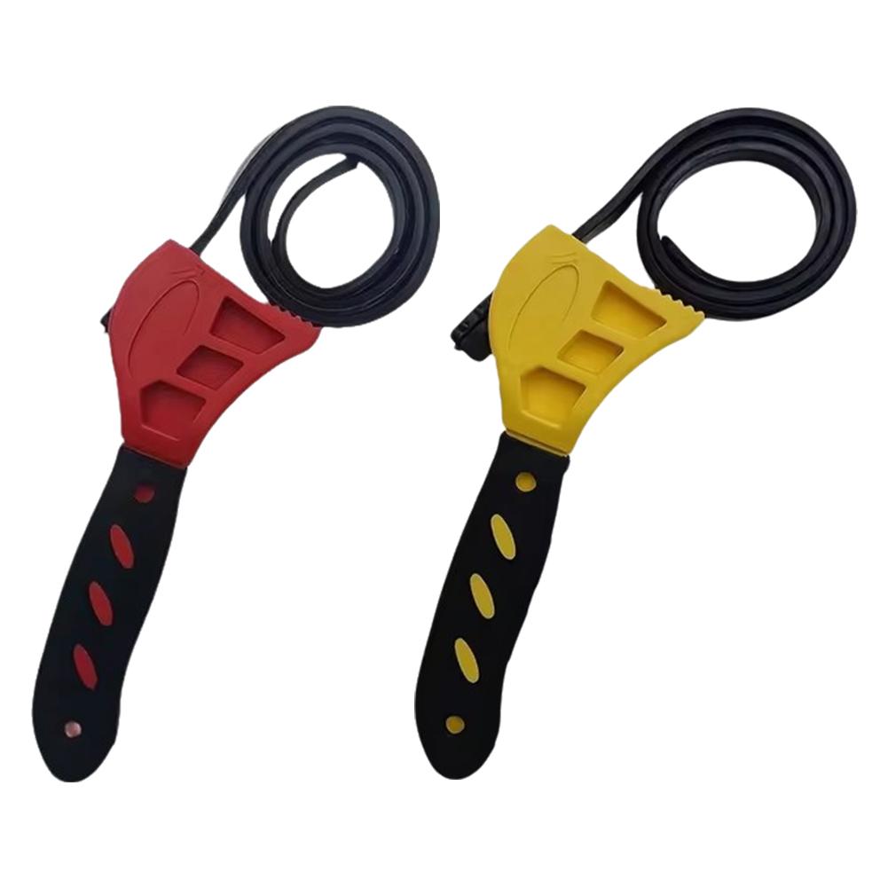 Multifunctional Belt Wrench Rubber Non-slip Handle Oil Filter Wrench Jar Opener Pipe Wrench Cartridge Disassembly Tool