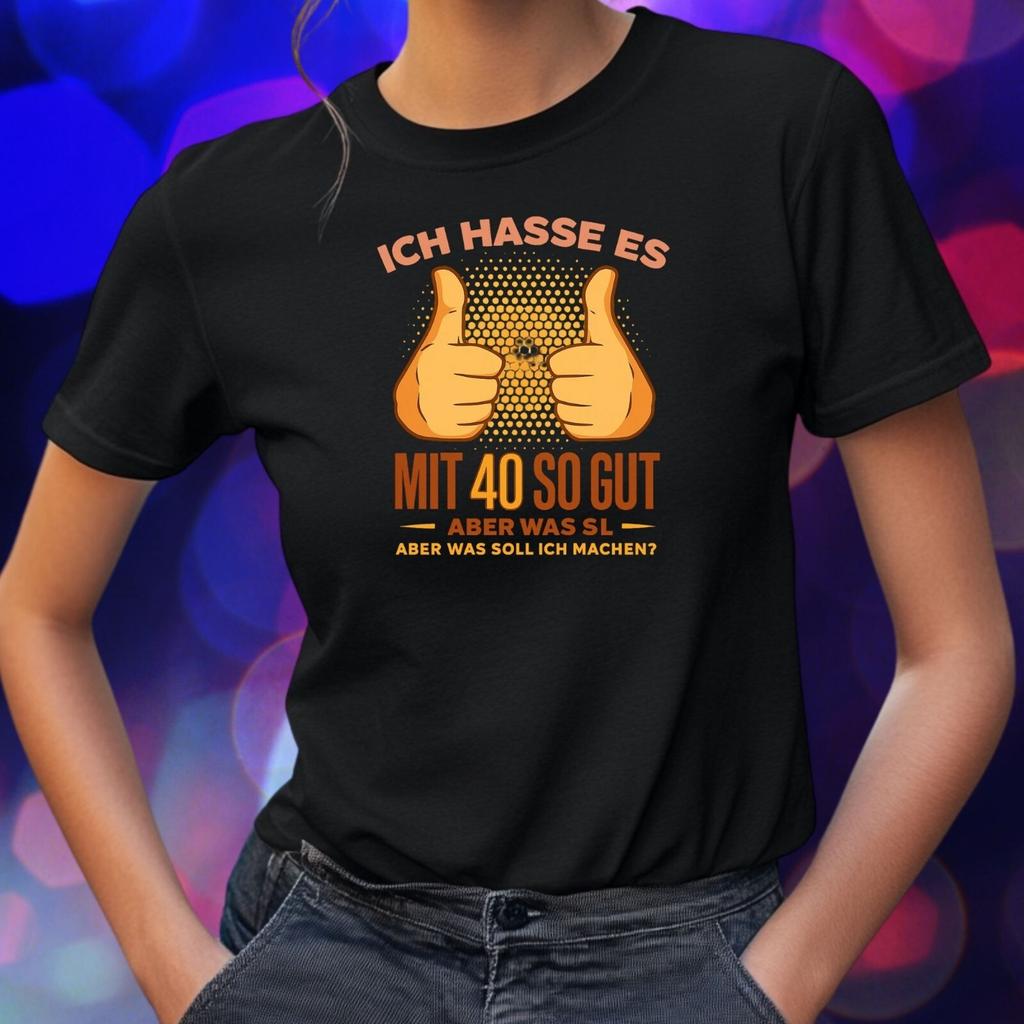 T-Shirt Frauen 40 Geburtstag Motiv Baumwolle Größe S bis 3XLWird in neuem Fenster oder Tab geöffnet