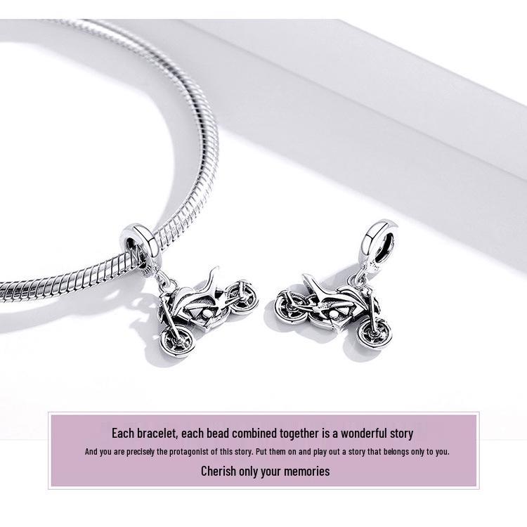 Pandantiv Motocicletă Ziyun S925 Argint Sterling, Accesoriu DIY Cool în Stil Sportiv (SCC1712)