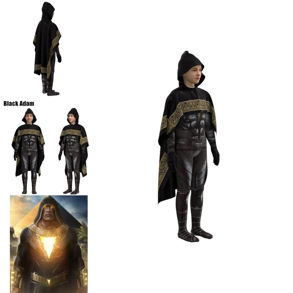 Black Adam Halloween Cosplay Costume Set For Kids And Adults