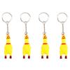 Set of 4 Screaming Surprise Chicken Keychains Miniature Stress Reliever Keyrings Perfect for Cell Phones and Bags - -