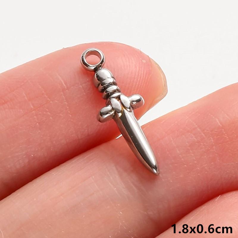 5pcs No Fade Tools Axe Wrench Sword Daily Supplies Charm Pendant For DIY Jewelry Making Accessories Keychain Earring Connectors
