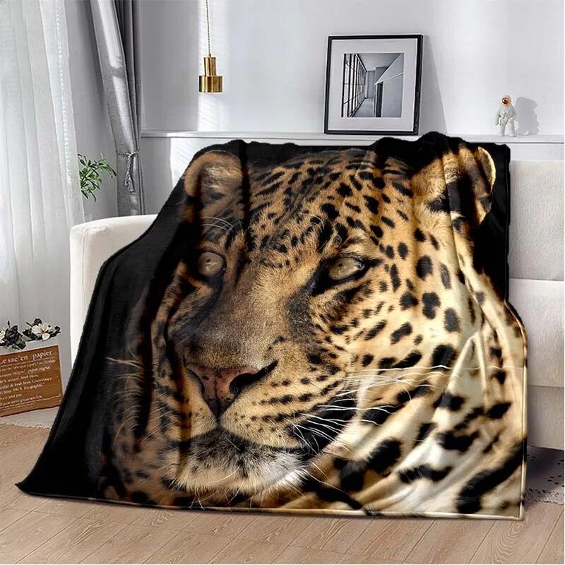 3d Tier Gepard Leopard Cartoon Blanket for Bed Picnic Blanket Sofa Thin Blanket Air Conditioning Blanket Customized Blankets