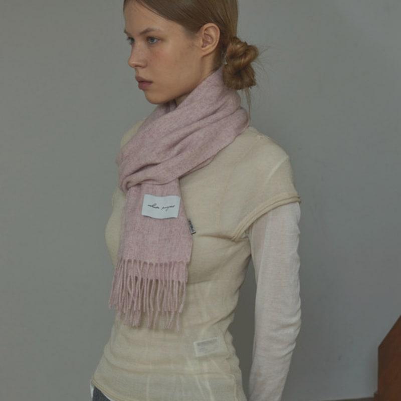 

White Project CASHMERE BLENDED MUFFLER [8COLOR] BLACK