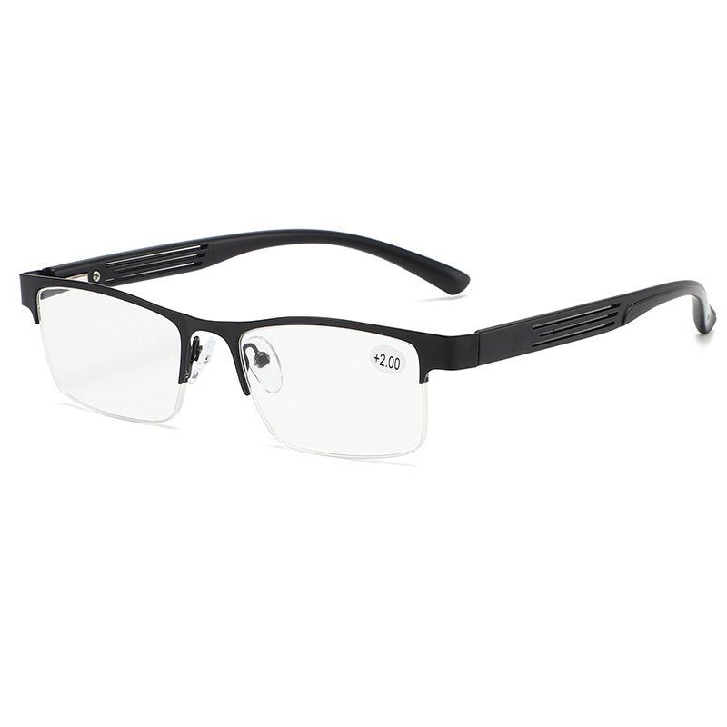 Mens Reading Glasses Designer Half Frame Metal Reader Presbyopic Glasses +1.0 1.5 2.0 2.5 3.0 3.5 4.0