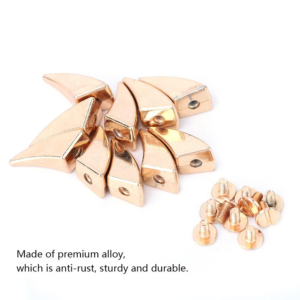 10Pcs DIY Colorful Alloy Spikes Punk Studs Rivet Bullet for Clothing Hat Decoration(Gold)