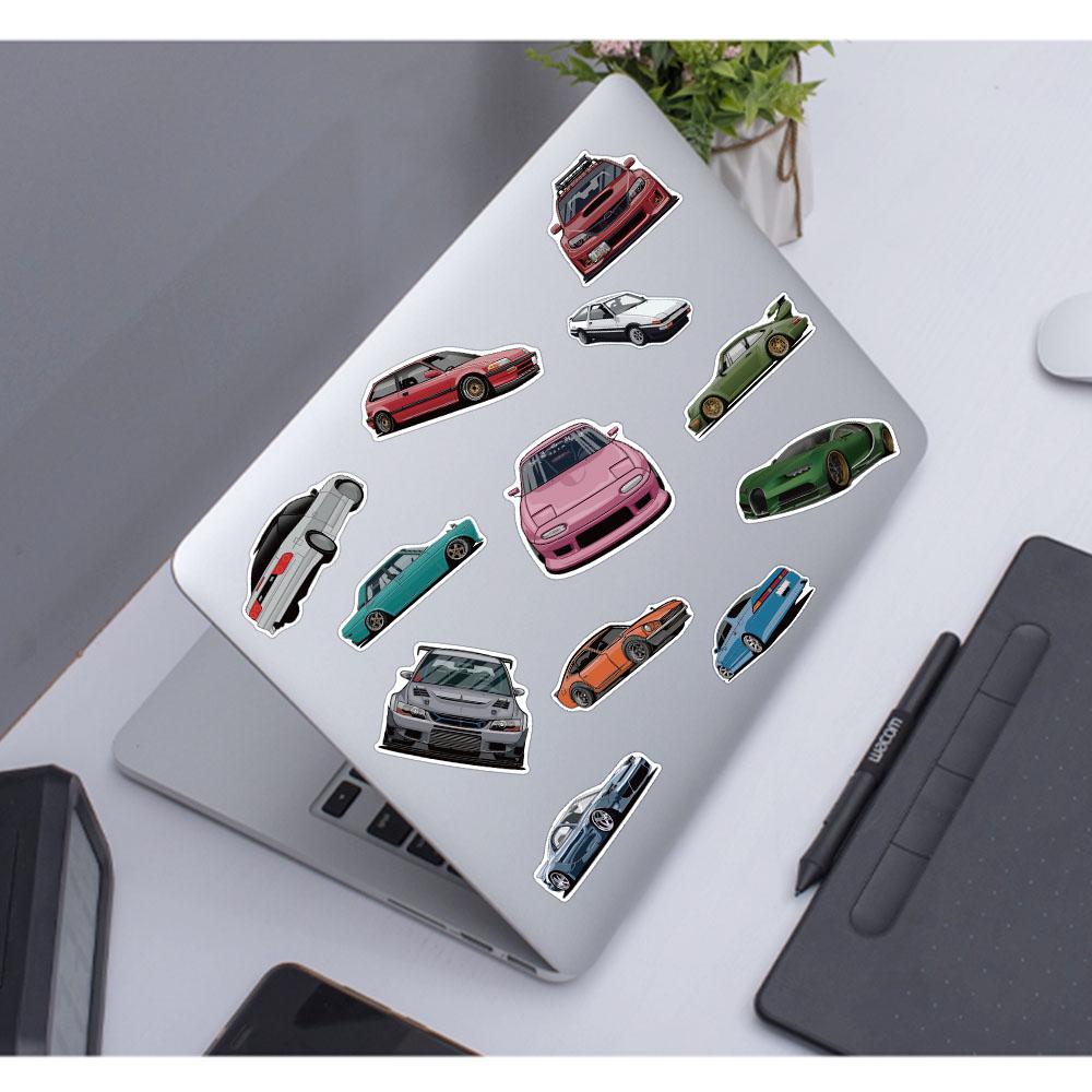 100Pcs Cartoon Jdm Racing Car Graffiti Stickers Waterproof Laptop Guitar Luggage Motorcycle Skateboard Child Stickers Toy