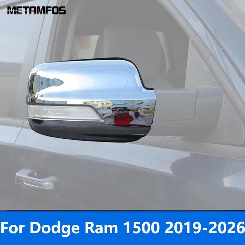 

Rearview Side Door Mirror Cover Trim For Dodge Ram 1500 -2025 2026 Chrome Protection Cap Exterior Accessories Car Styling