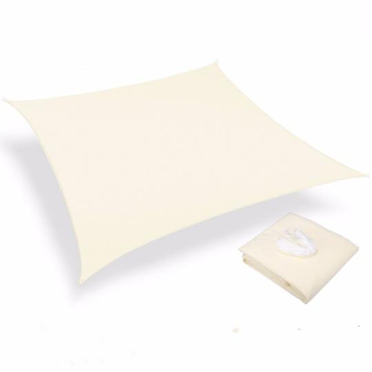 

1 шт. Уличный тент от солнца, парусный тент с защитой от УФ-излучения, четырехугольный тент, водонепроницаемые наружные тенты, водонепроницаемый тент от солнца 78.74x78.74inch бежевый