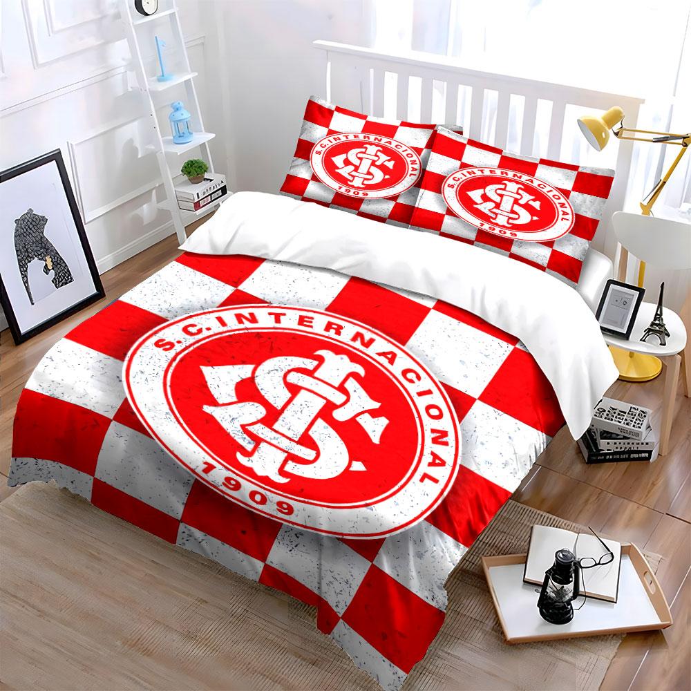 Red and White S.C. Internacional Bedding Bedding Duvet Cover Set Duvet Cover Pillowcases  (1 * Duvet Cover 2 * Pillowcases, without duvet insert)