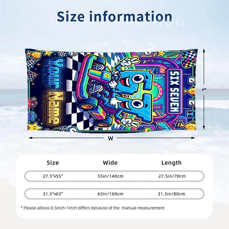 Adventure Travel Theme Beach Towel Personalized Custom Name & Text Soft Quick Dry Beach Towel for Swimming Travel
