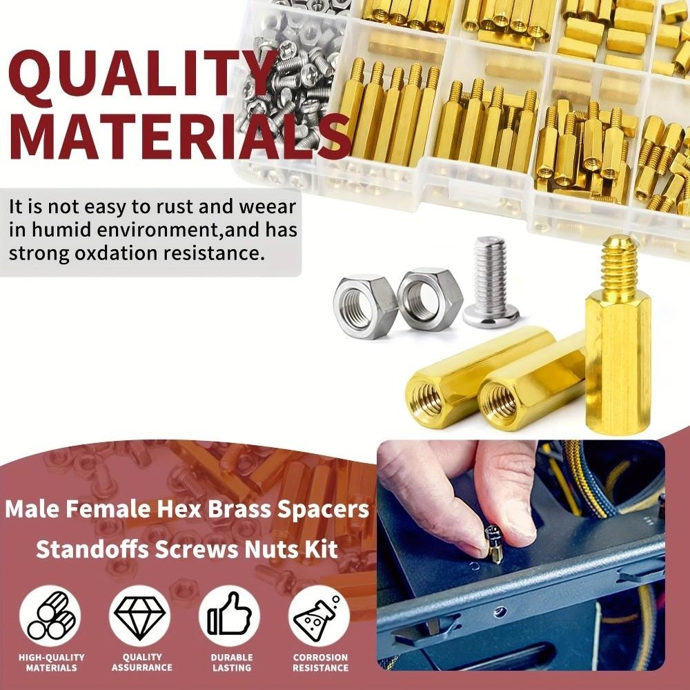 176pcs Hex Male-Female Motherboard Standoffs Brass Brass Standoff Spacer  PCB Circuit Board