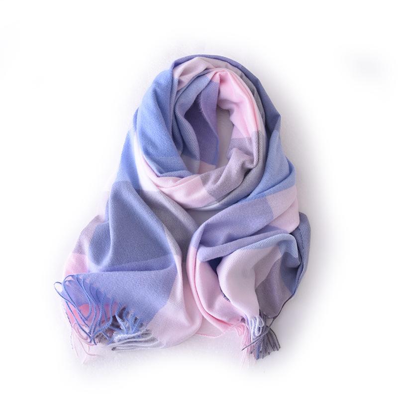 Plaid scarf women's autumn and winter imitation cashmere warm scarf office shawl with high-end scarf women's winter