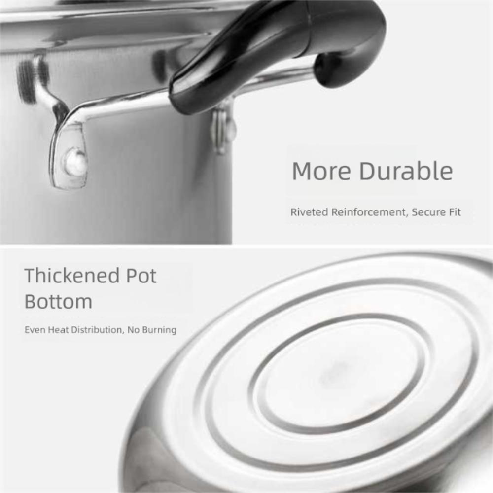 Stainless Steel Soup Steam Pot 26-34cm Stockpot Cookware Steamer Cooker Induction Cooker Gas