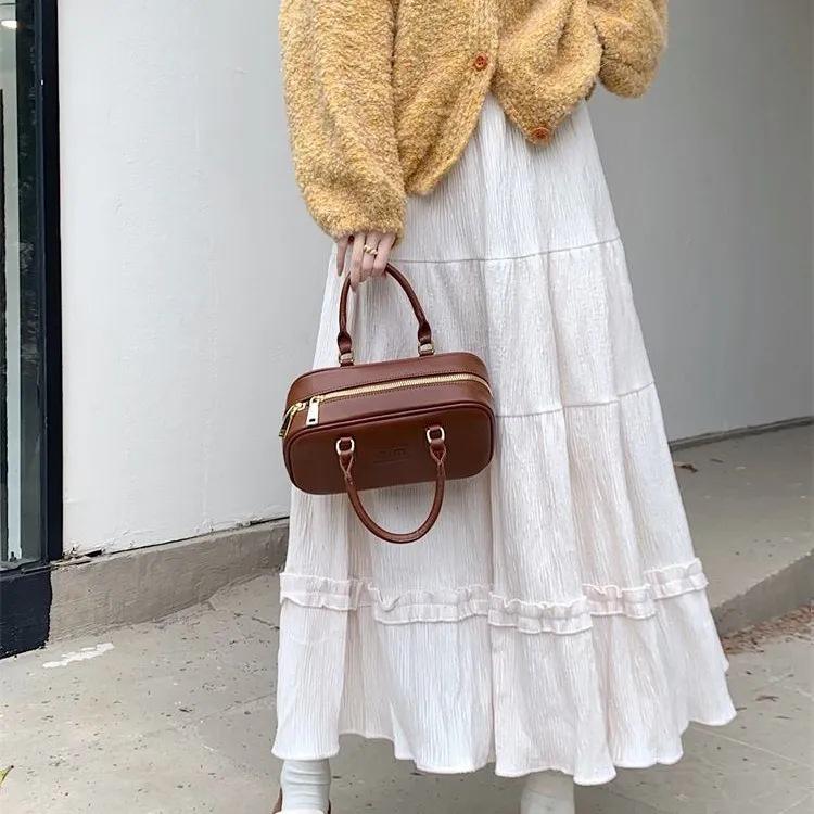 Corduroy Girly Style Long Slimming Cake Skirt - Autumn/Winter Collection