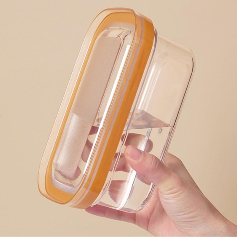 Food Grade Plastic Butter Storage Box with Cutter Leak Proof Container For Cheese Dairy Products Kitchen Organization