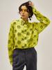 GREEDILOUS Yellow Repeat Logo Silk Shirt