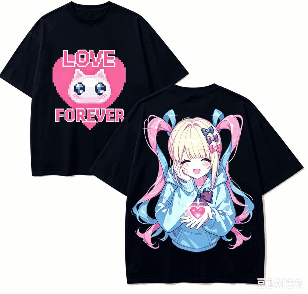T-shirt Anime Lover Sovraccarico Streamer Bisognoso Harajuku Cotone Nuovo Modello Moda Retro High Street Oversize Unisex Prodotto Caldo