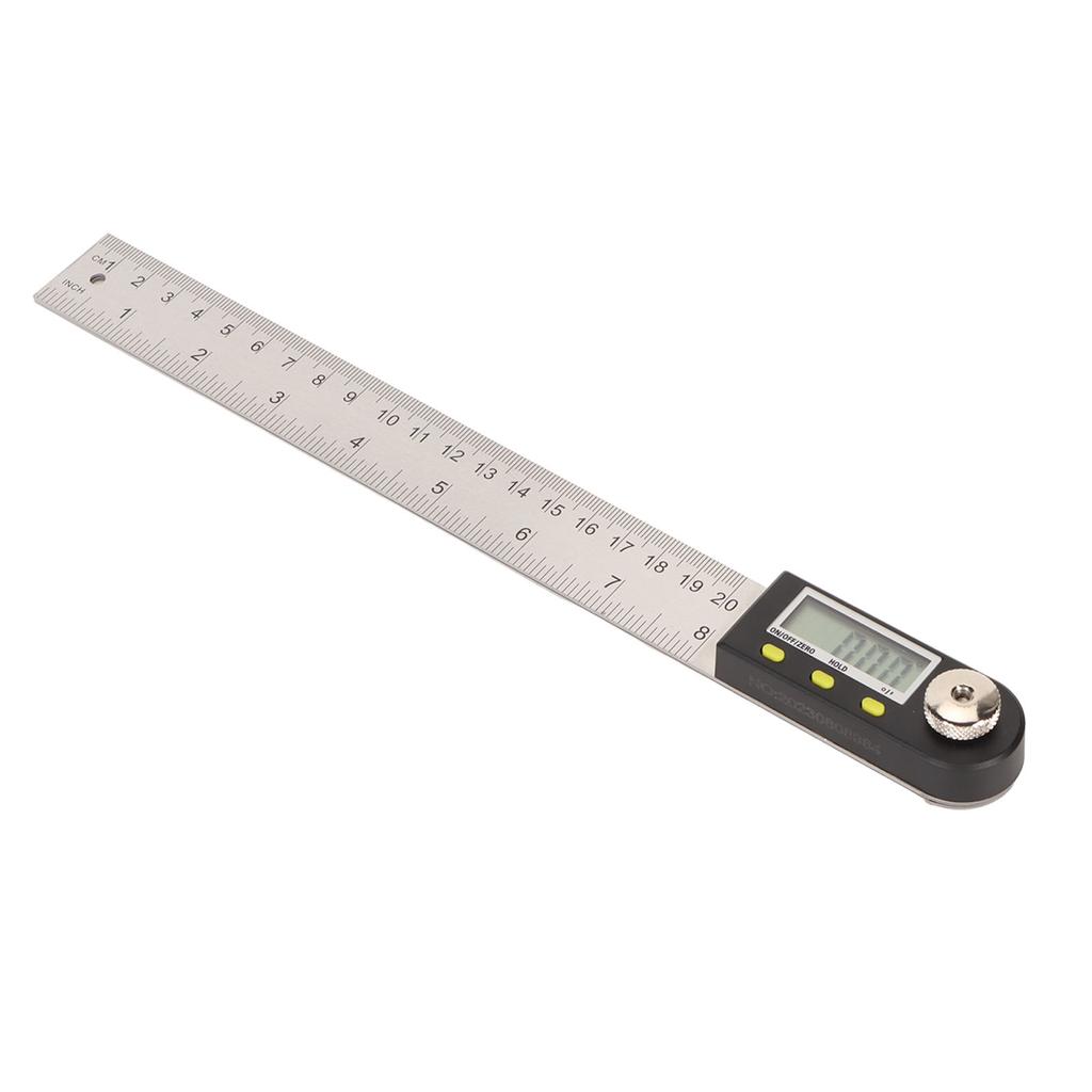 Digital Angle Ruler 200mm 0 to 360 Degree Stainless Steel Lock Function Angle Measuring Tool for Woodworking Craft DIY