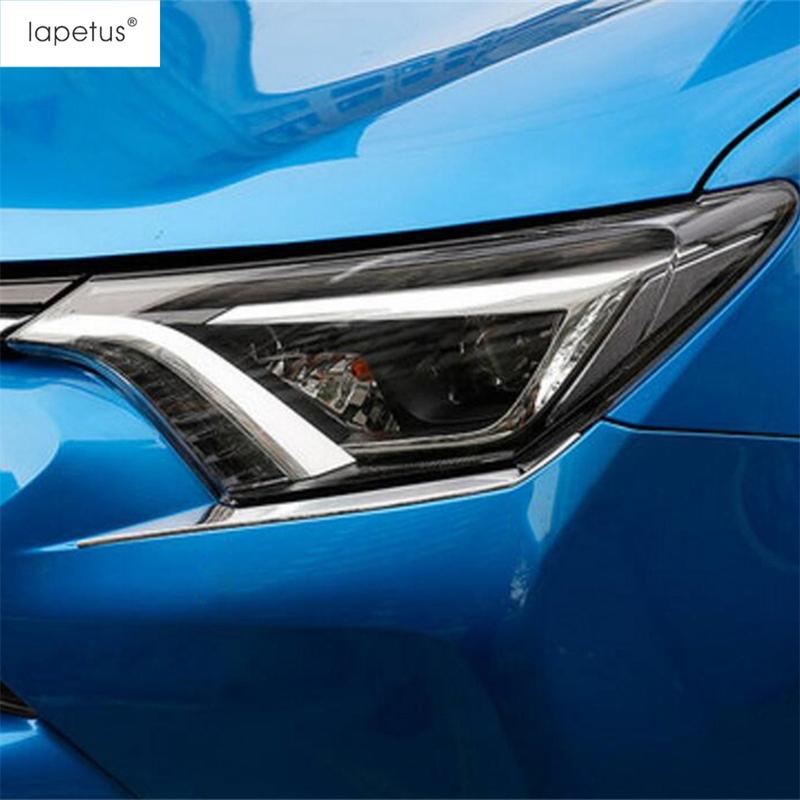 For Toyota Rav4 Rav 4 2016 - 2018 Front Head Light Lamp Eyelid Eyebrow Strip Molding Cover Trim ABS Chrome Accessories Exterior