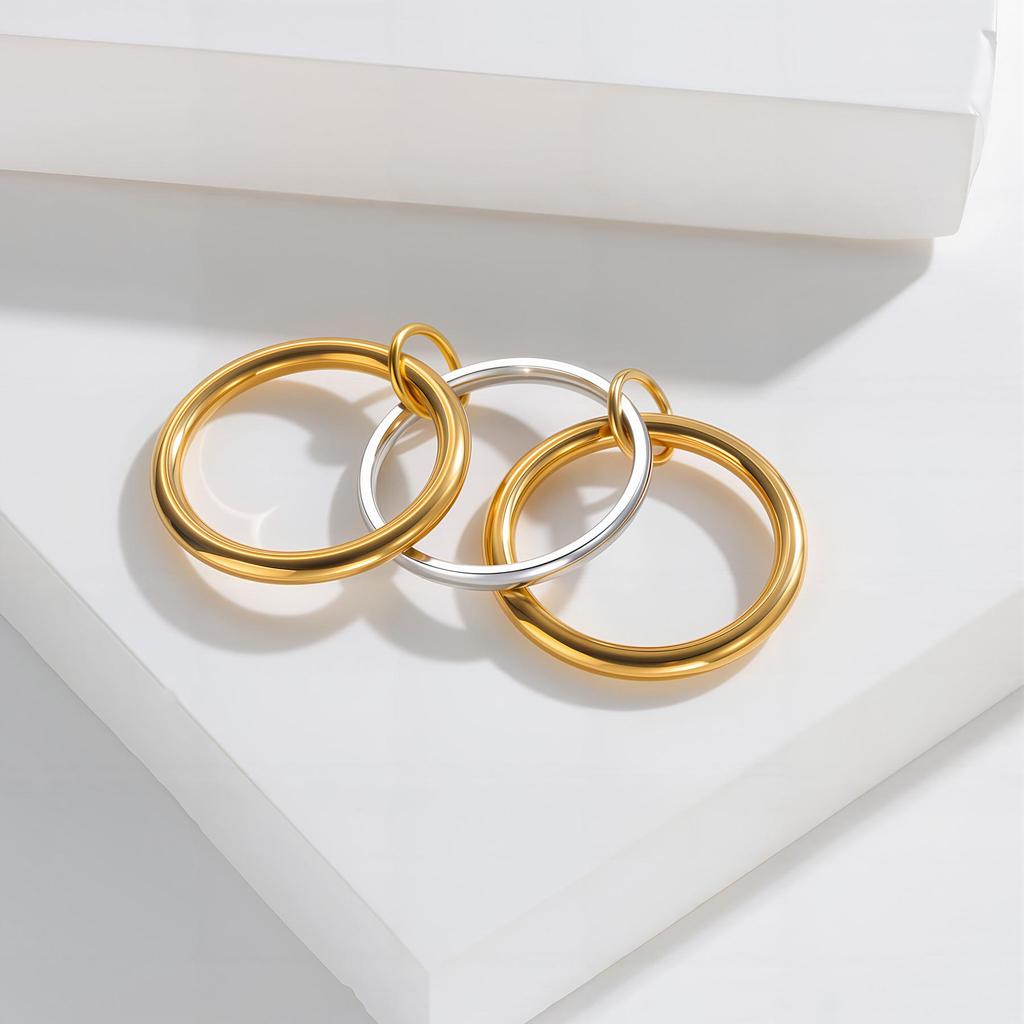 European-American Titanium Steel Stackable Finger Ring - Niche Design
