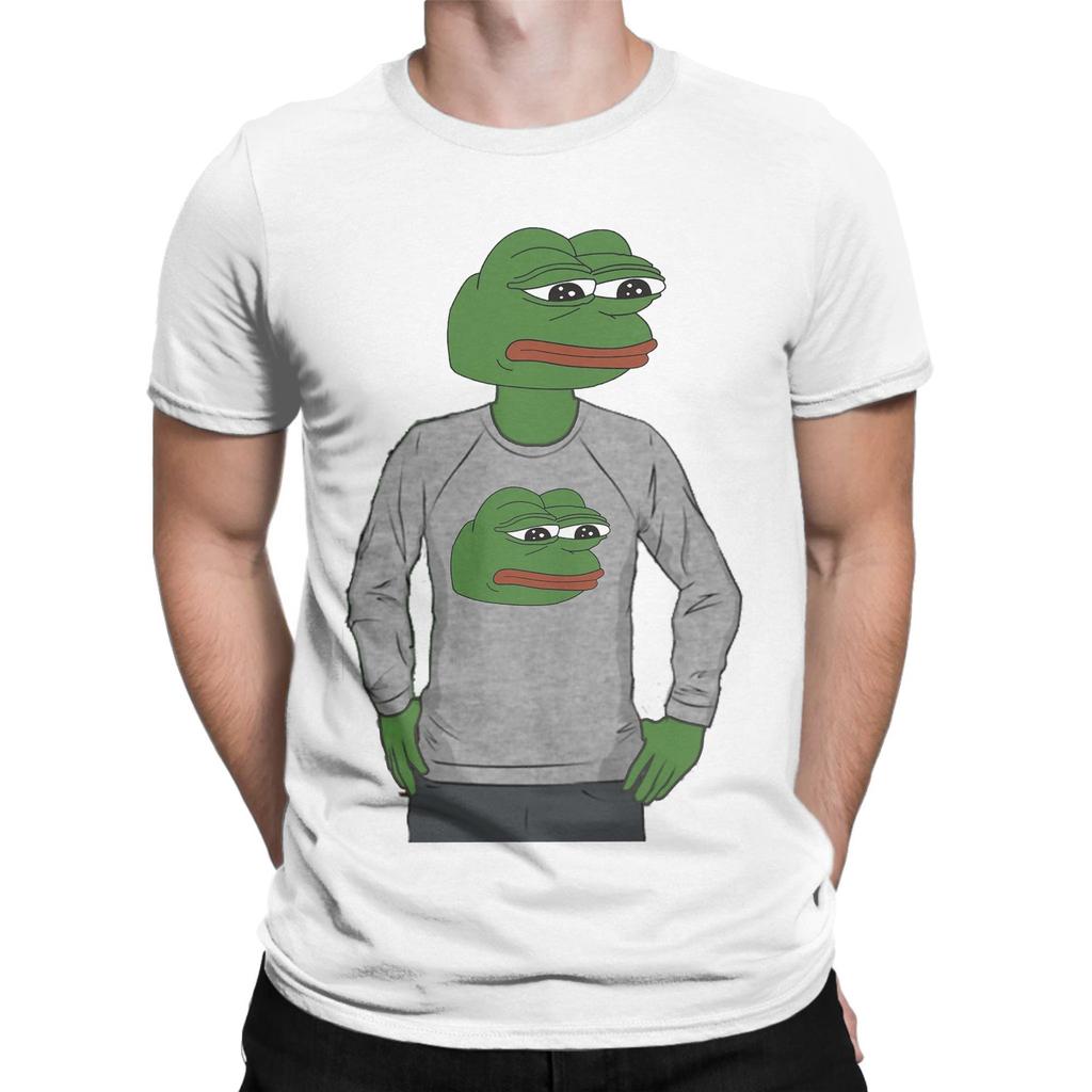 Men's P-pepe Frog Sad T Shirt 100% Cotton Clothes Funny Short Sleeve Round Neck Tees Plus Size T-Shirt