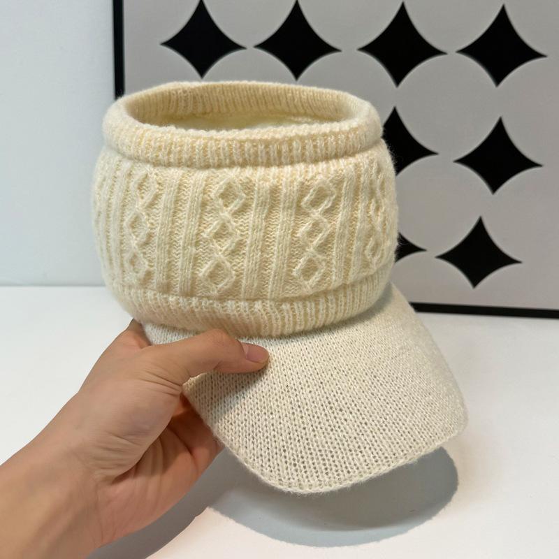 Fashion Double Layer Ponytail Beanie Winter Hat for Ski Warm Knit Cap Women Outdoor Sports Warm Hat