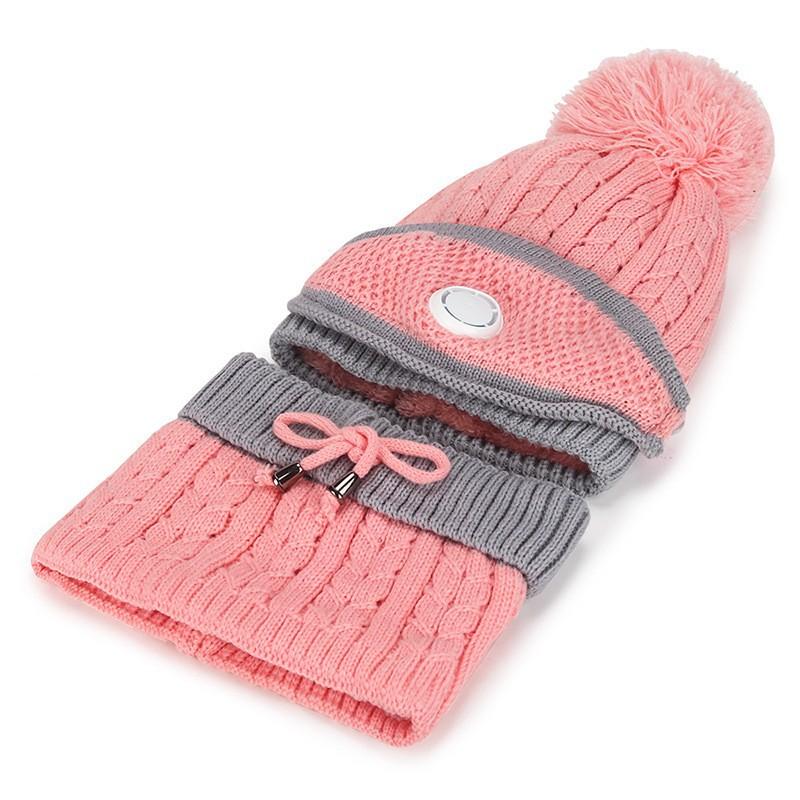 Winter Wool Hat Cold Mask Neck Cover Hat Three-piece Outdoor Cold Warm Knitted Hat