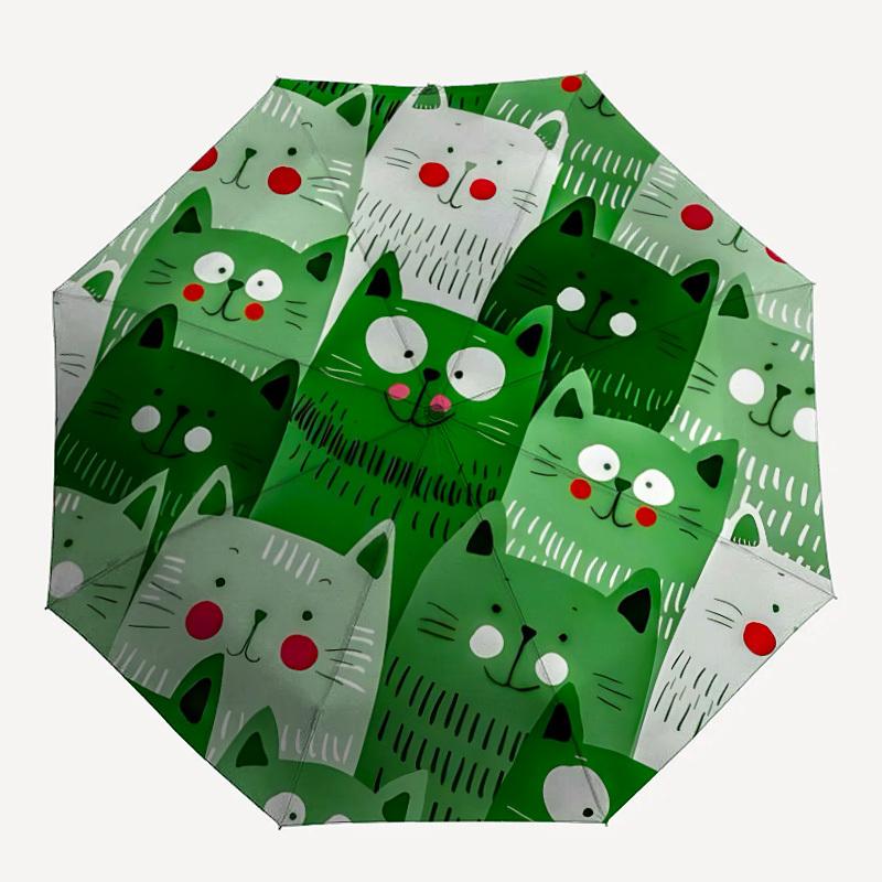 

1pc Cat Pattern Automatic Open/close Umbrella, 8-Rib sturdy structure, Portable Travel Umbrella, Parties, Everyday Use, Outdoor Accessory, A