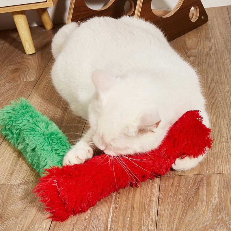 Pet Cat Bite-Resistant Catnip Teething Chew Toy Keep Kitten Busy for Biting with Catnip Strip Pillow Theme