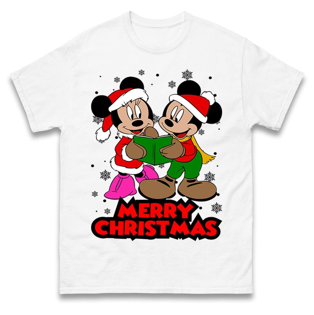 Mickey Minnie Mouse Christmas TShirt Xmas Festive Holiday Gift Tee Top