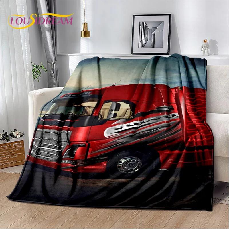 Volvo Truck Lorry 3D Printing Soft Flannel Blanket for Beds Bedroom Sofa Picnic,Throw Blanket for Cover Outdoor Leisure Nap Gift