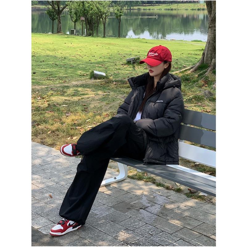 Autumn and winter new fashion down cotton clothes men and women simple casual hooded couple warm mountaineering sports jacket