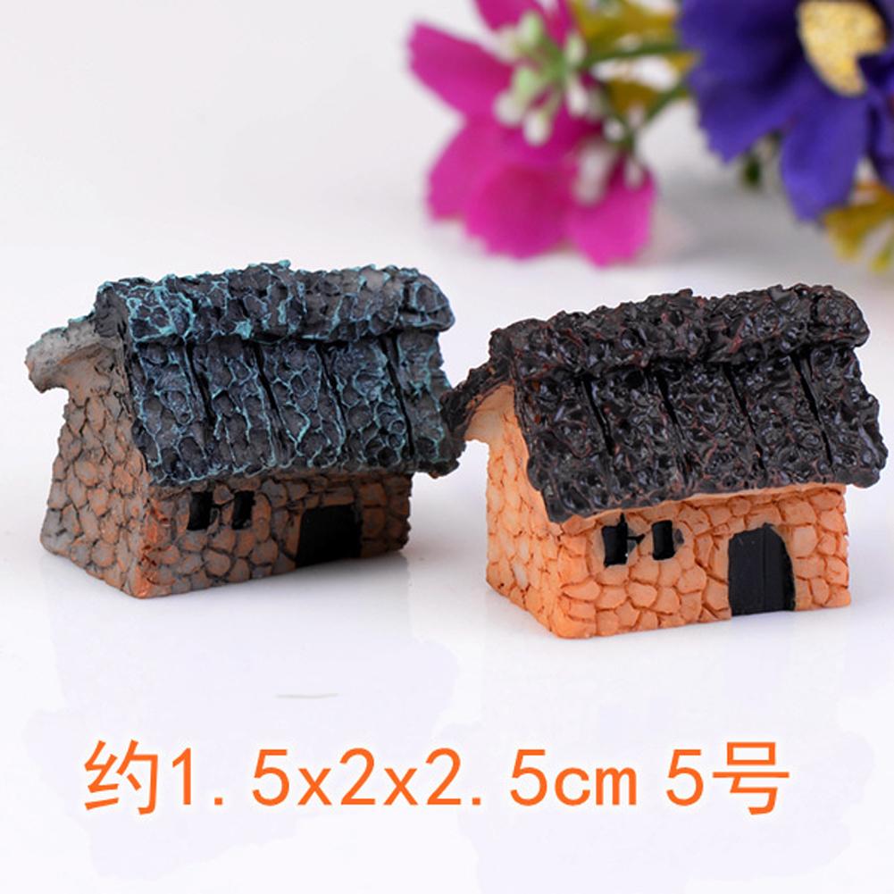 Micro Landscape Thatched Cottage House Creative Crafts Zakka Style Resin Miniature Garden Figurine