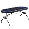 8 Player Foldable Poker Table, Blackjack Texas Holdem Poker Table with Padded Rails and Stainless Steel Cup Holders, Portable Folding Card Board Game