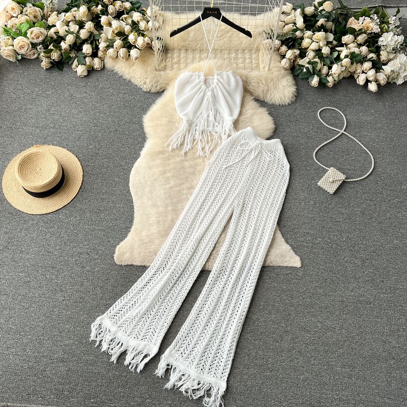Bohemia Seaside Vacation Tassel Hollow-out Halter