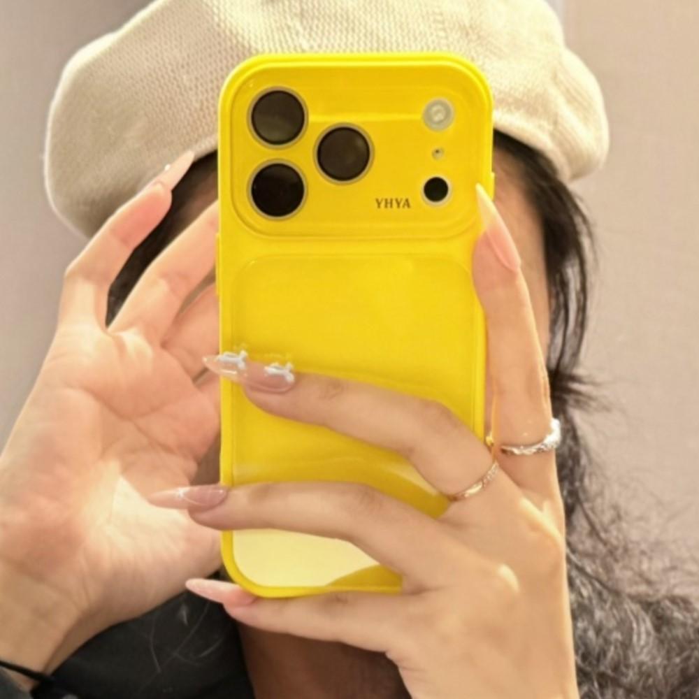 Luxury 17PM Looks HD Glass Large Window Glossy Bright Case For 17 16 15 14 13 Pro Max Plus Shockproof Candy Shiny Cover