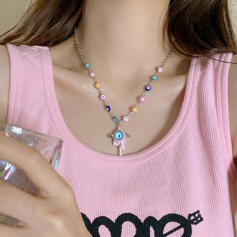 Evil Eye Necklace Evil Eye Ear Pins Sweet and Fashionable Alloy Accessories Evil Eye Jewelry for Party Wedding Daily