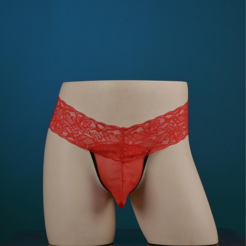 Mutandine Sexy da Uomo Lingerie Sexy Ultra-Sottile in Pizzo Slip a Vita Bassa T-Back Trasparenti Lingerie Sissy per Uomo Perizoma G-String
