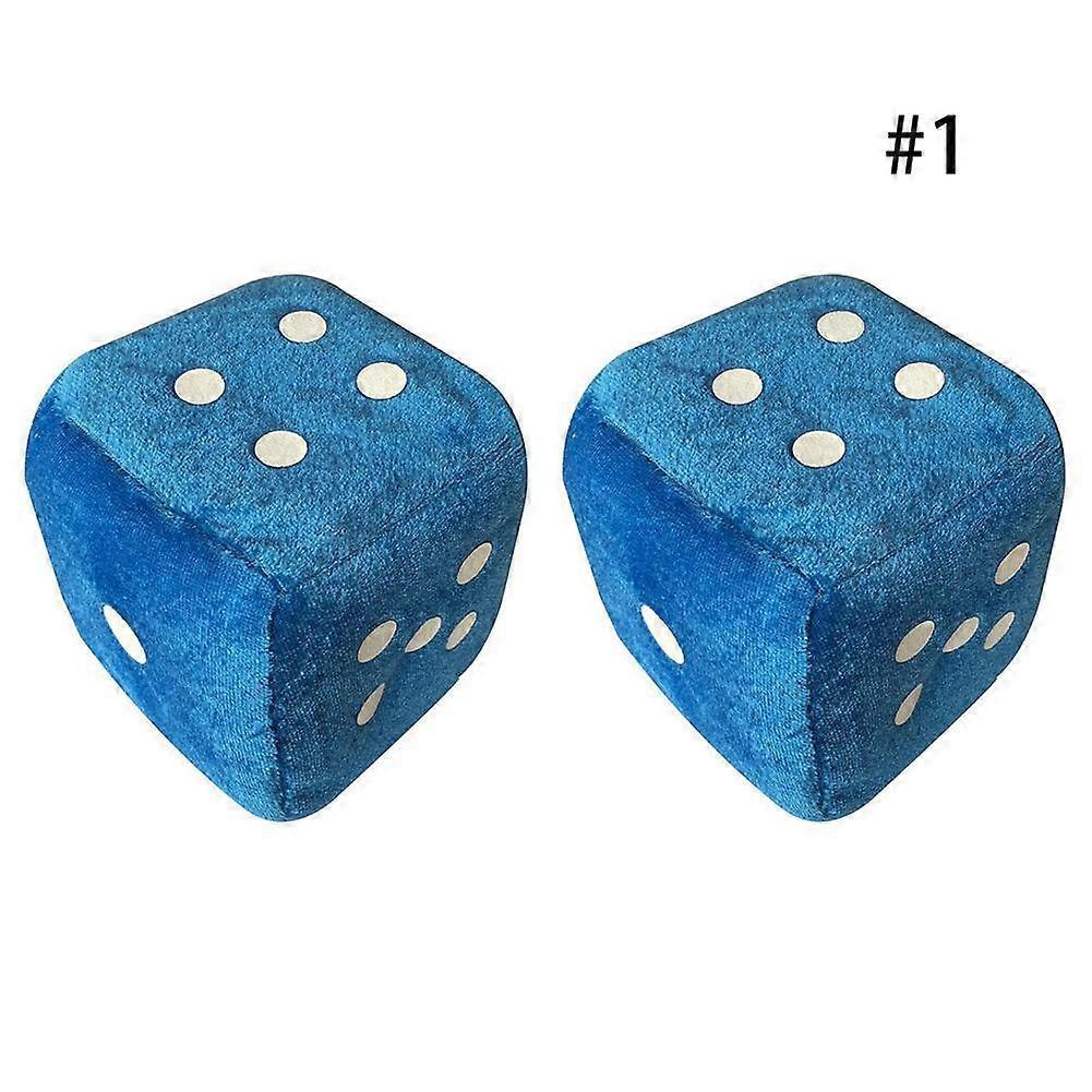 2 X Black Car Soft Spotty Furry Fluffy Hanging Mirror Dice