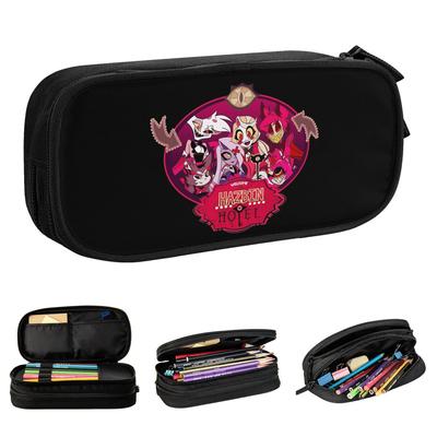 Hazbins Anime Pencil Case Pen Bags for Student Big Capacity Students School Gift Pencil Pouch