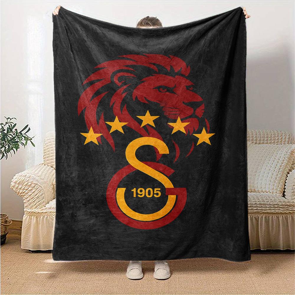 Aslanlar Galatasaray Blanket Ultra-Soft Suitable for Seaside Bed Chair Four Seasons Multipurpose Digital Print