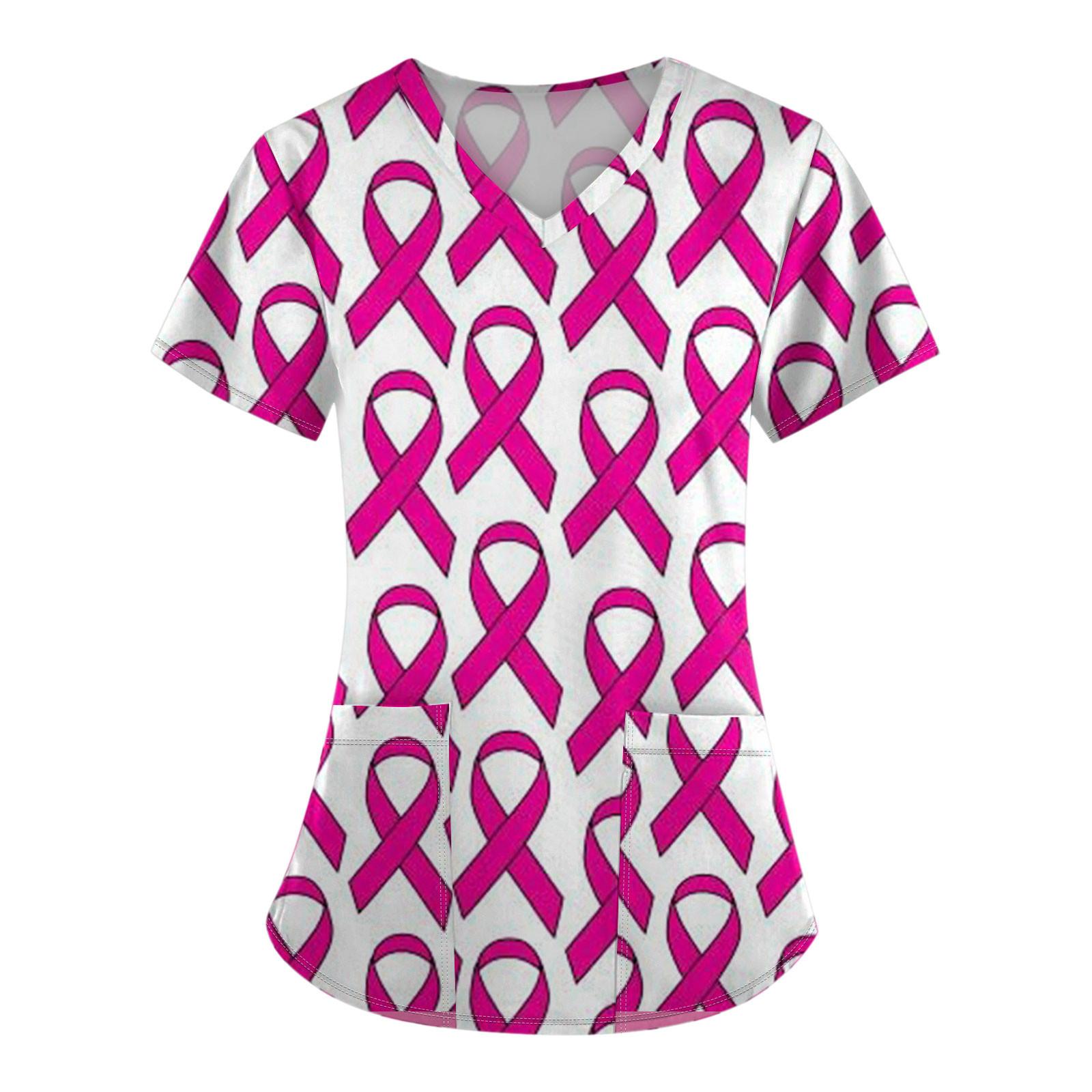 Женская модная рабочая одежда с v-образным вырезом и коротким рукавом с карманной — фото 7